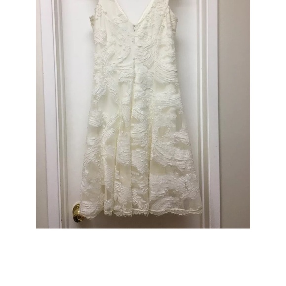 DRESS the POPULATION NWT Ivory Maya Lace Mesh Overlay Fit 'n Flare Dress, M - Picture 15 of 16